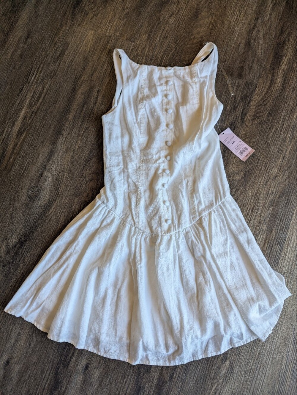 wild fable White Button-Front Sundress Sleeveless Size XXS